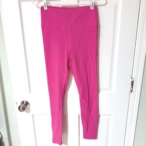 Cream Yoga Womens Pink Ribbed High Waisted Active Leggings LG1007N1 Size M‎